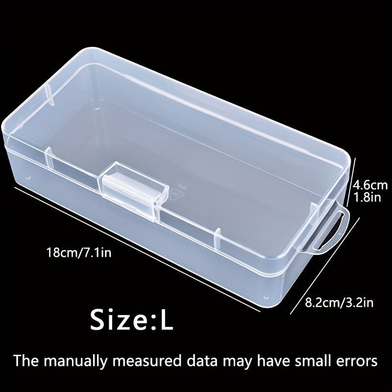 Transparent Plastic Storage Box for Sticky Notes, Stationery, Jewelry, Nail Art