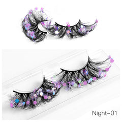 Glitter False Eyelashes Sequins Fluffy Faux Mink Lashes Cosplay
