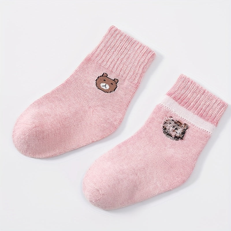 5pairs Girls Kids Bear Socks Casual Sport Running Socks Breathable Ankle Sock