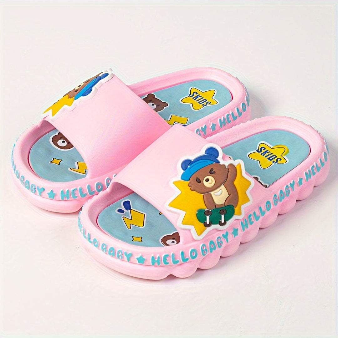 Boys Cartoon Open Toe Slippers Non Slip Lightweight Slippers