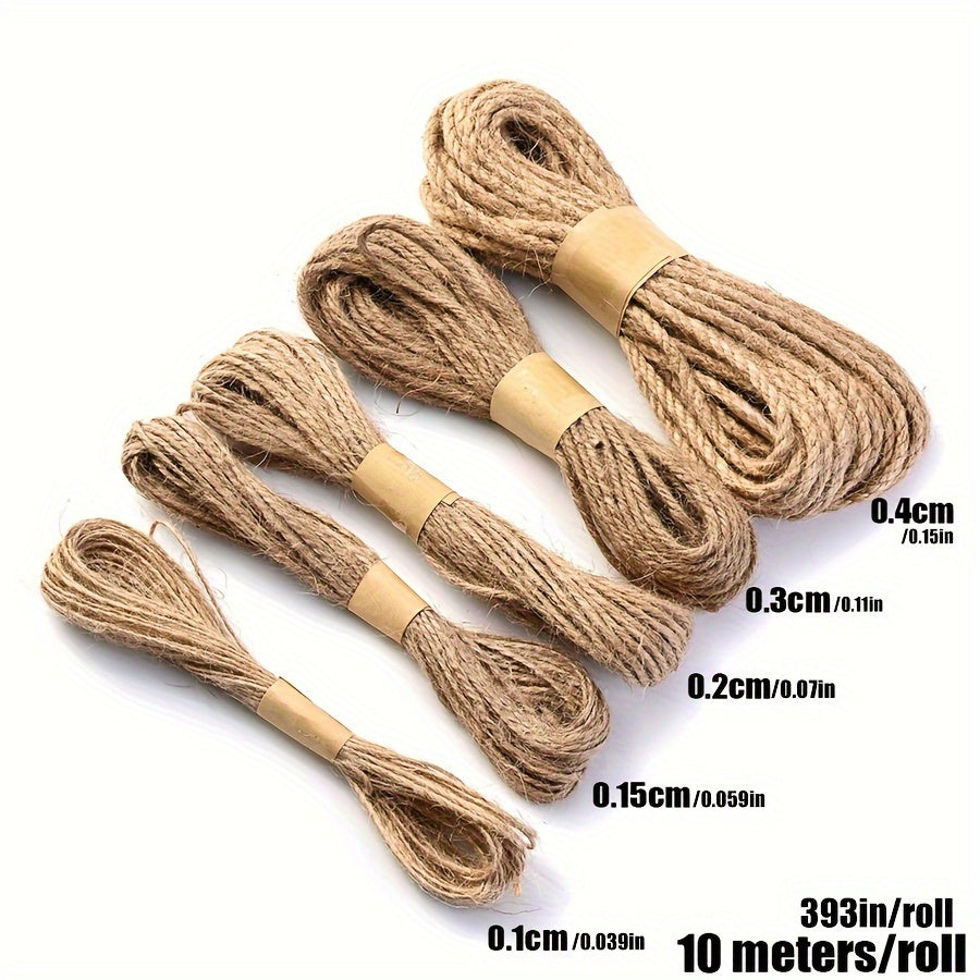 10 Meters Natural Jute Twine Durable Packing Brown Rope String