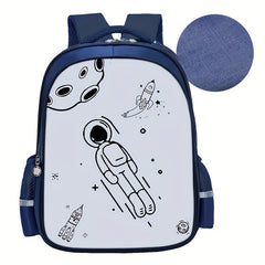 Astronaut Pattern Cartoon Backpack for Students 5-12