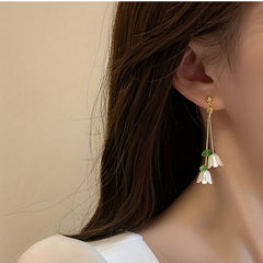 Ethnic Style Lily Of The Valley Pendant Earrings Alloy Jewelry