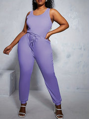  Ombre Print Round Neck Tank Jumpsuit