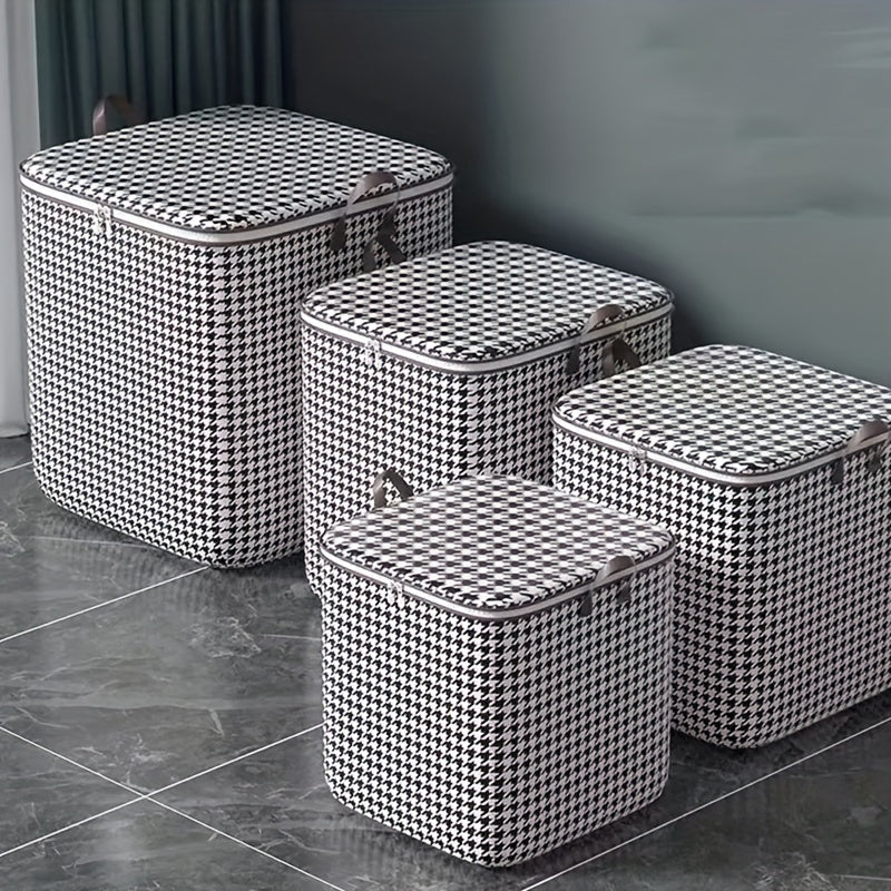 Large Capacity Houndstooth Storage Box Lightweight Versatile Organizer