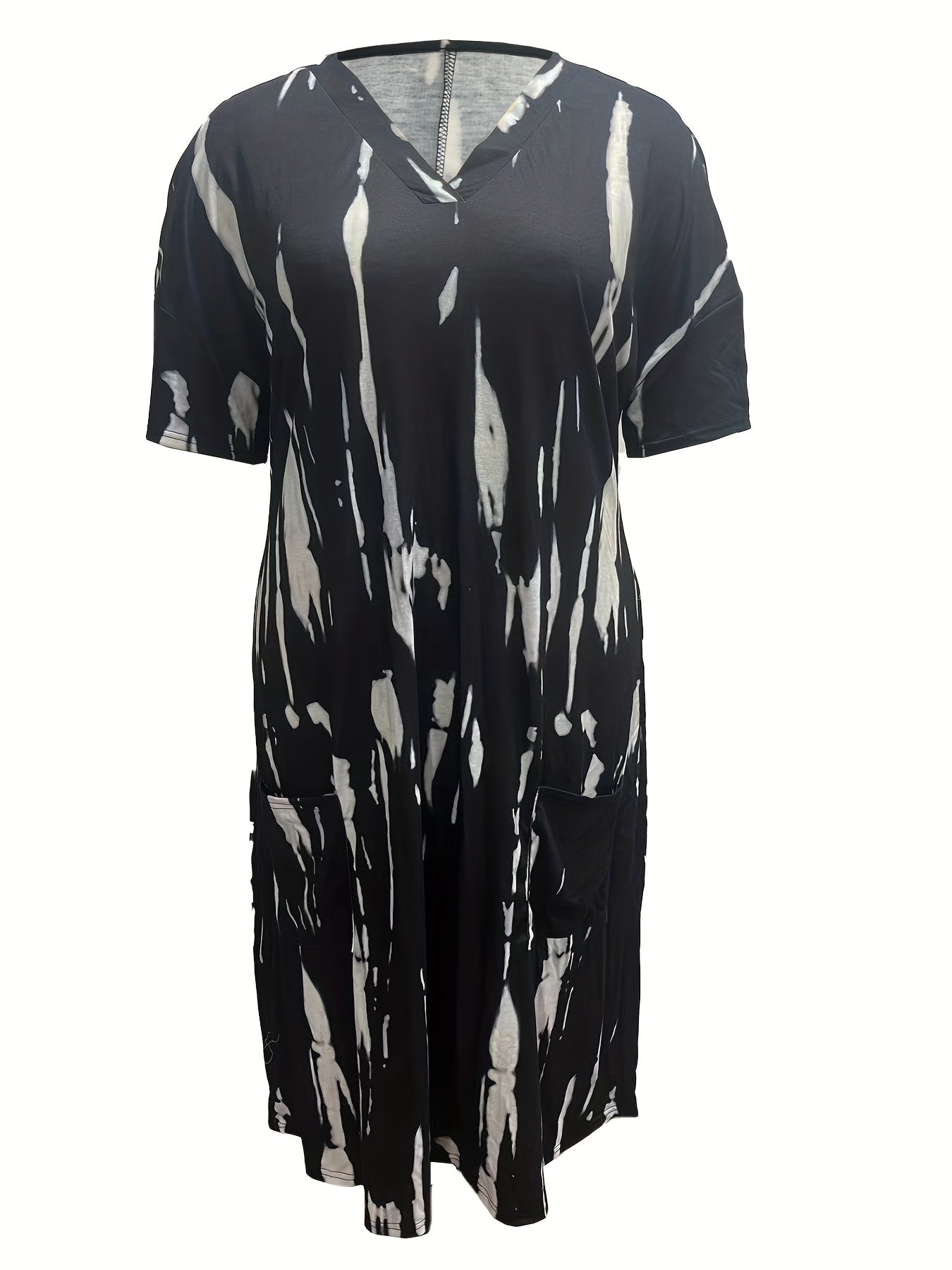  Tie Dye Striped Maxi Dress with Pocket