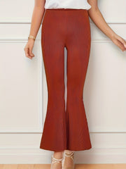  Casual Pants Women's Plus Ribbed Flared Leg Skinny Pants