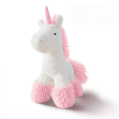 Rainbow Unicorn Stuffed Animal Plush with Purple Mane & Tail