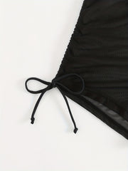 Mesh High Waist Swim Cover Up Pants
