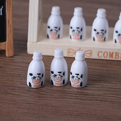 5pcs Mini Simulated Milk Bottle Dollhouse Ornaments Resin Craft