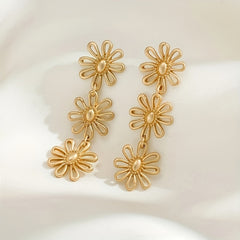Vintage Daisy Tassel Earrings for Women