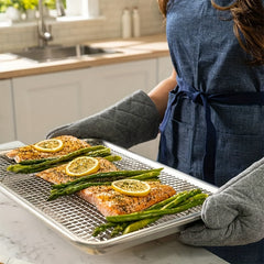 Stainless Steel Baking Pan Set with Cooling Rack