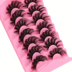 7 Pairs Faux Mink Dramatic False Eyelashes Thick Volume Fluffy Makeup Reusable