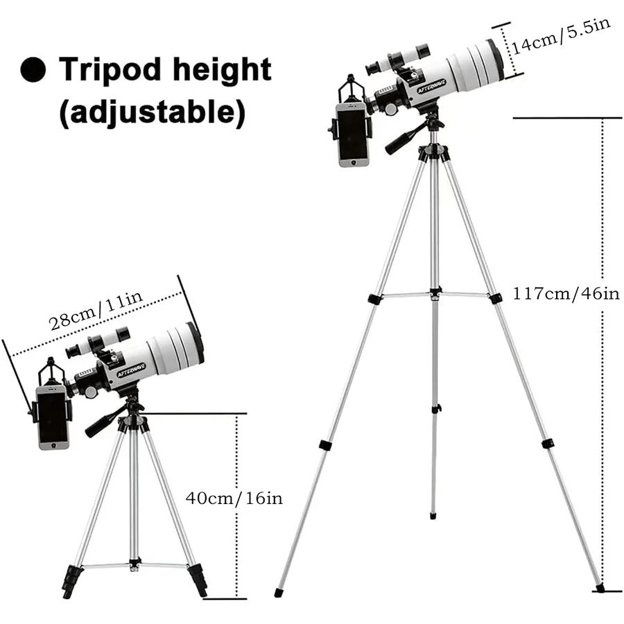 Afterwave F30070 Celestial Telescope 70mm 99X HD Coating