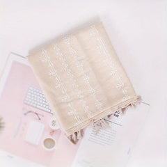 Polyester Print Tassel Scarf Casual Accessories