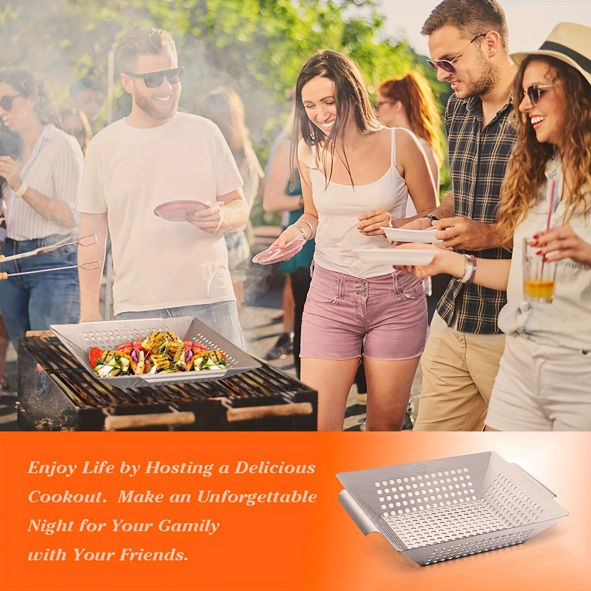 Heavy Duty Grill Basket Large Grilling Basket Stainless Steel