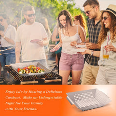 Heavy Duty Grill Basket Large Grilling Basket Stainless Steel