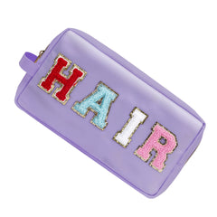 Preppy Makeup Bag Nylon Waterproof Toiletry Bag With Strap