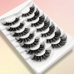 7 Pairs 3D Silk False Eyelashes Thick Curling Lashes Extension 16 18mm