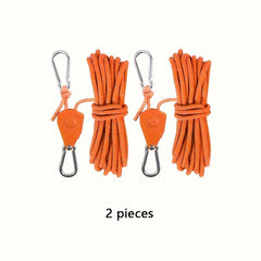 2pcs Camping Canopy Wind Rope Tent Rope Pulley Adjuster Rope Lamp Adjustable