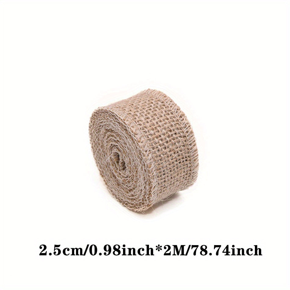 2m Natural Jute Ribbon Burlap Wedding DIY Handwork Trim