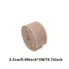 2m Natural Jute Ribbon Burlap Wedding DIY Handwork Trim
