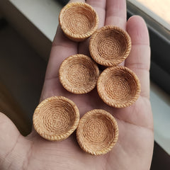2pcs Mini Bamboo Weaving Fruit Basket for Doll House Decoration