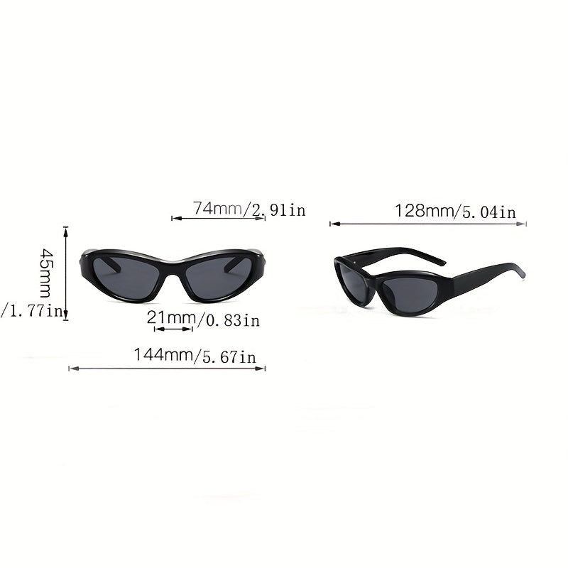 Y2K Wrap Around Sunglasses UV400 Mirrored Sun Shades for Women Men