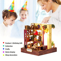 DIY Assembly House Retro Home Decoration Birthday - No Glue