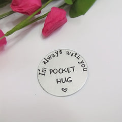 Stainless Steel Pocket Hug Token Engraved Love Gift for Him