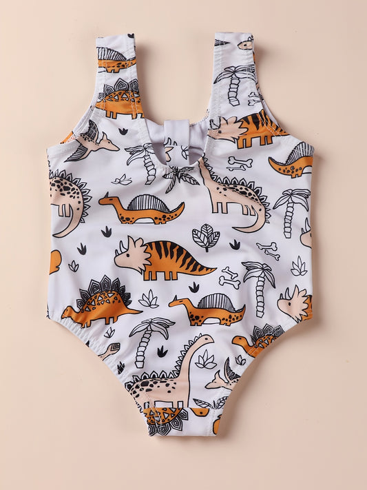 Baby Girls Dinosaur Print Swimsuit Summer