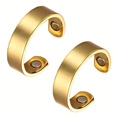 2Pcs Copper Magnetic Rings for Women Men Christmas Gift