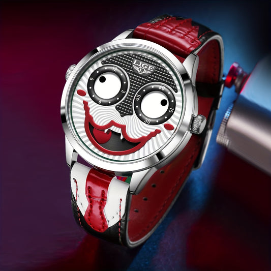 LIGE Fun Boys Watch Classic Clown No Pointer Student Quartz Watch Men