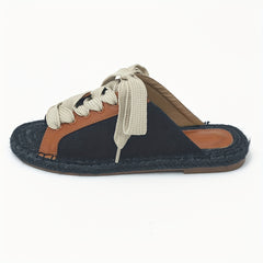 Women's Espadrille Lace Up Flat Summer Sandals
