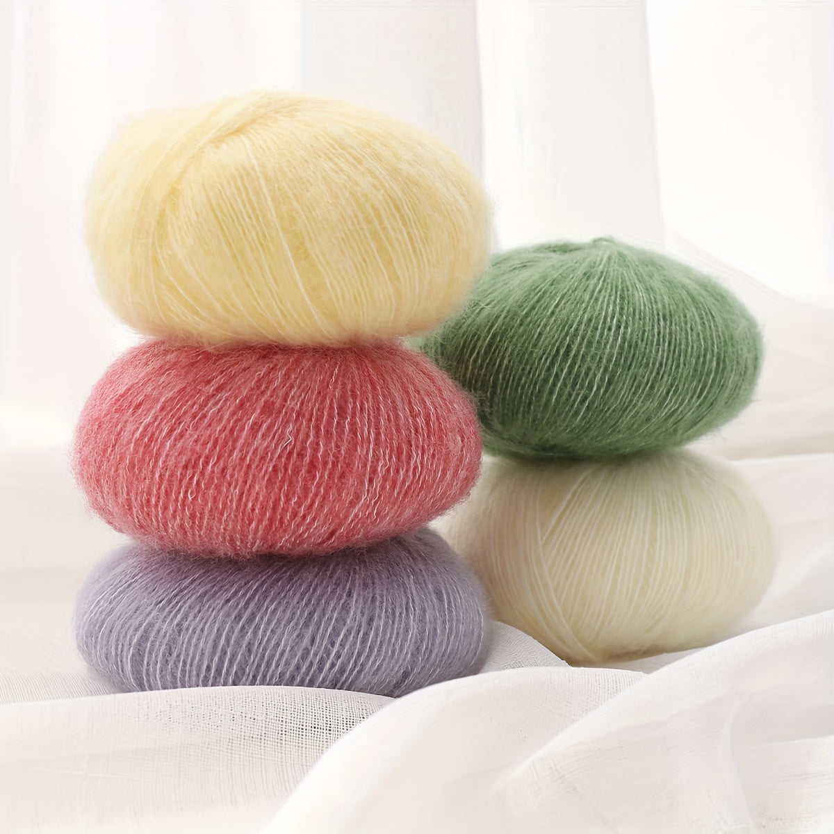 4pcs Mohair Yarn Crochet Knitting Sweater Scarf Shawl 25g pc