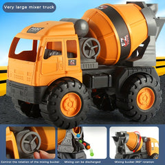 Large Mixing Truck Toy Excavator Bulldozer Crane Excavator