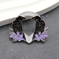 Anime Crow Flower Brooch For Men