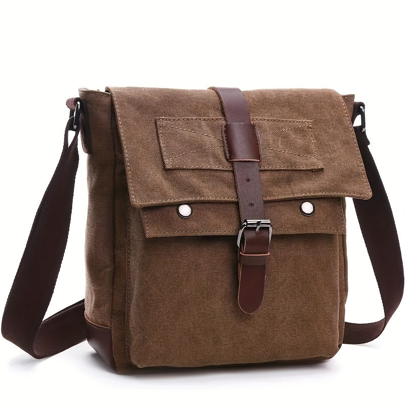 Vintage Canvas Messenger Bag for Men Shoulder Satchel with Multiple Pockets