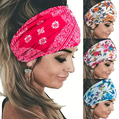 Butterfly Paisley Pattern Headband Widened Knotted Headband