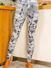 Geometric Print Elastic Waist Leggings