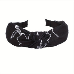 Halloween Ghost Print Headband Pumpkin Spider Web Pattern Headdress