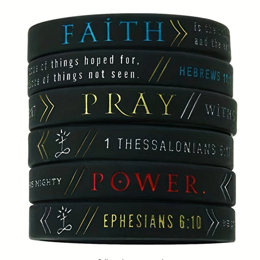 Faith Pray Power Silicone Bracelet - Inspirational Letter Pattern