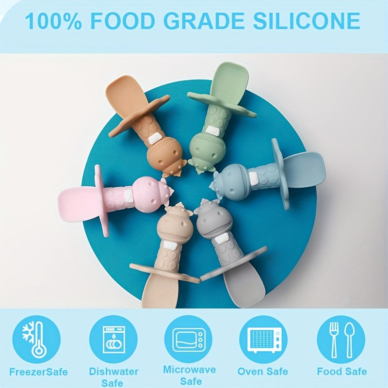 Baby Silicone Chewable Toddler Spoon for Self Feeding