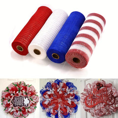 9m Golden Silk Mesh Yarn Roll for Garland Making Christmas Wedding Party