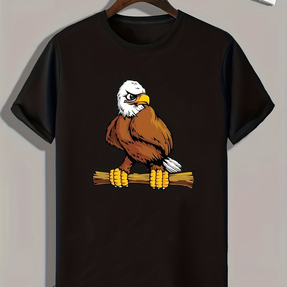 Eagle Pattern Print Men's Sports T-shirt for Fitness Activities