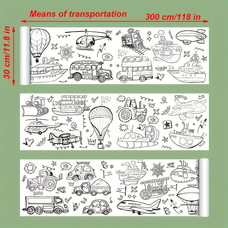 3 Years Kids Creative Doodle Roll 3 05meter Large DIY Coloring Paper