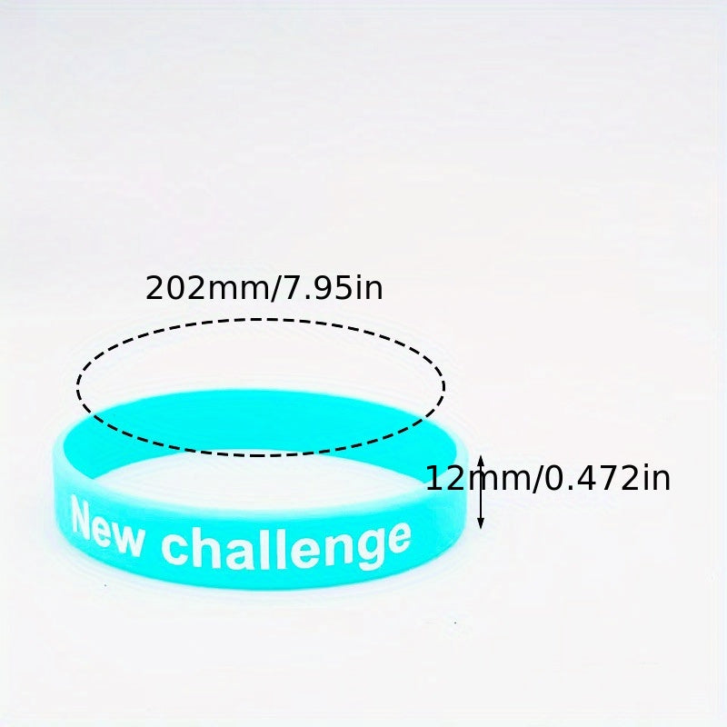 12PCS Inspirational Quote Silicone Bracelet Set