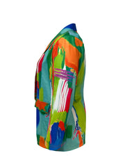 Tie Dye Long Sleeve Open Front Blazer