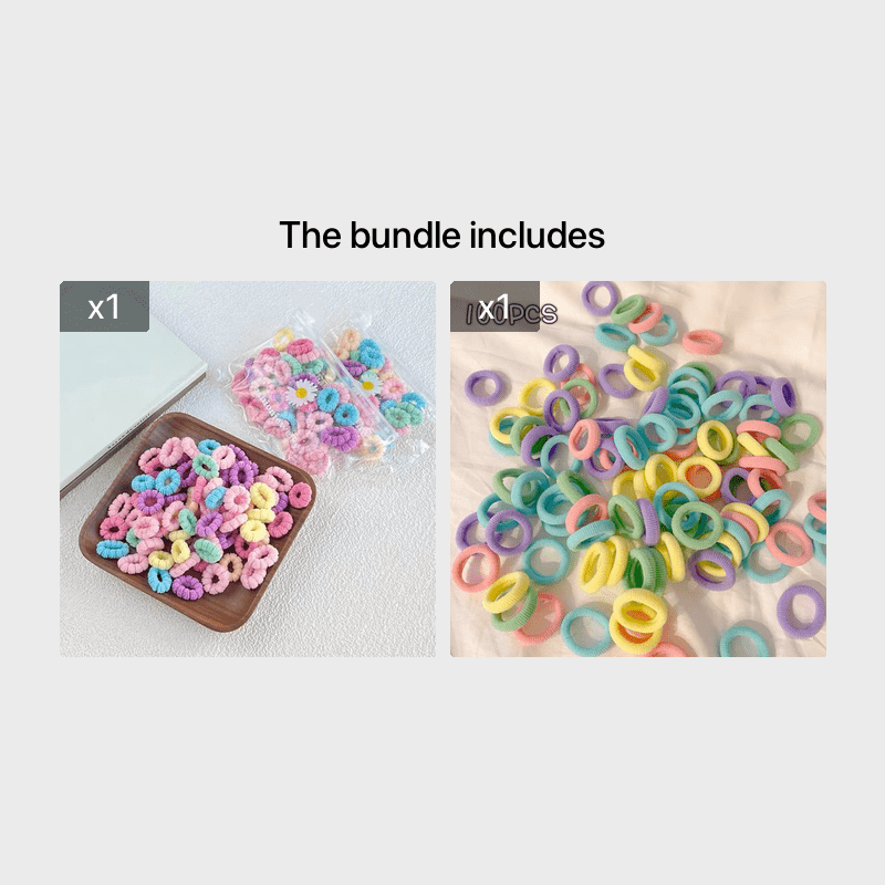 Baby Girls Hair Tie Stretch Rubber Bands Hair Rope Hair Bands Ponytail Holders
