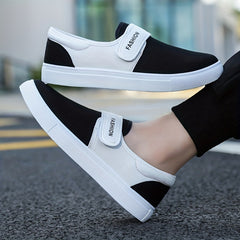 Men's Hook And Loop Canvas Skate Shoes Breathable Sneakers